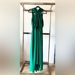 Belle Badgley Mischka Kelly Green Maxi Dress with Tie 2